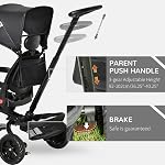 Tricycle Qaba pour tout-petit 5 en 1, tricycle pour enfants, se plie et se transforme en poussette, dossier réglable et auvent incurvé, garde-corps et poignée amovibles pour 1-5 ans, Noir