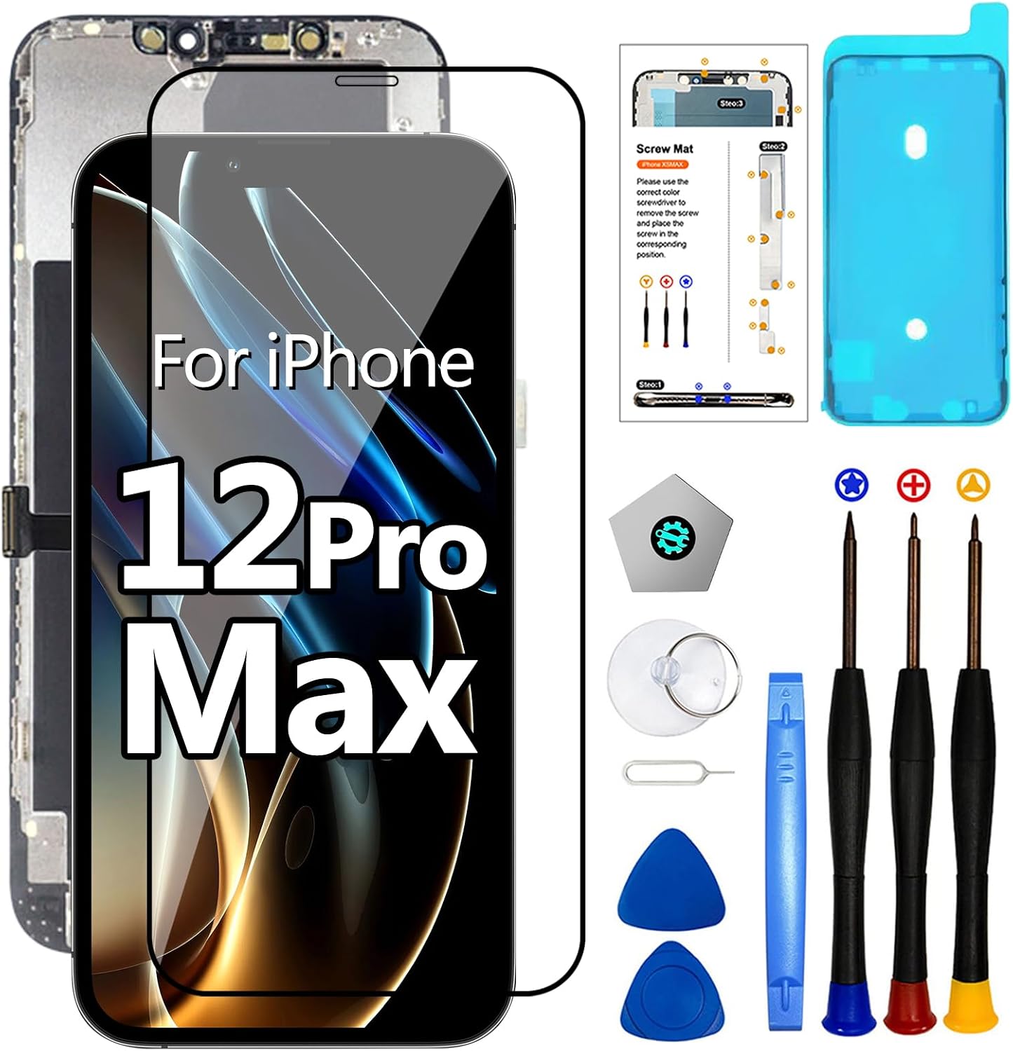 AMZDIGI iPhone 12 Pro Max 液晶パネル交換 iPhone 12 Pro Max画面交換 iPhone 12