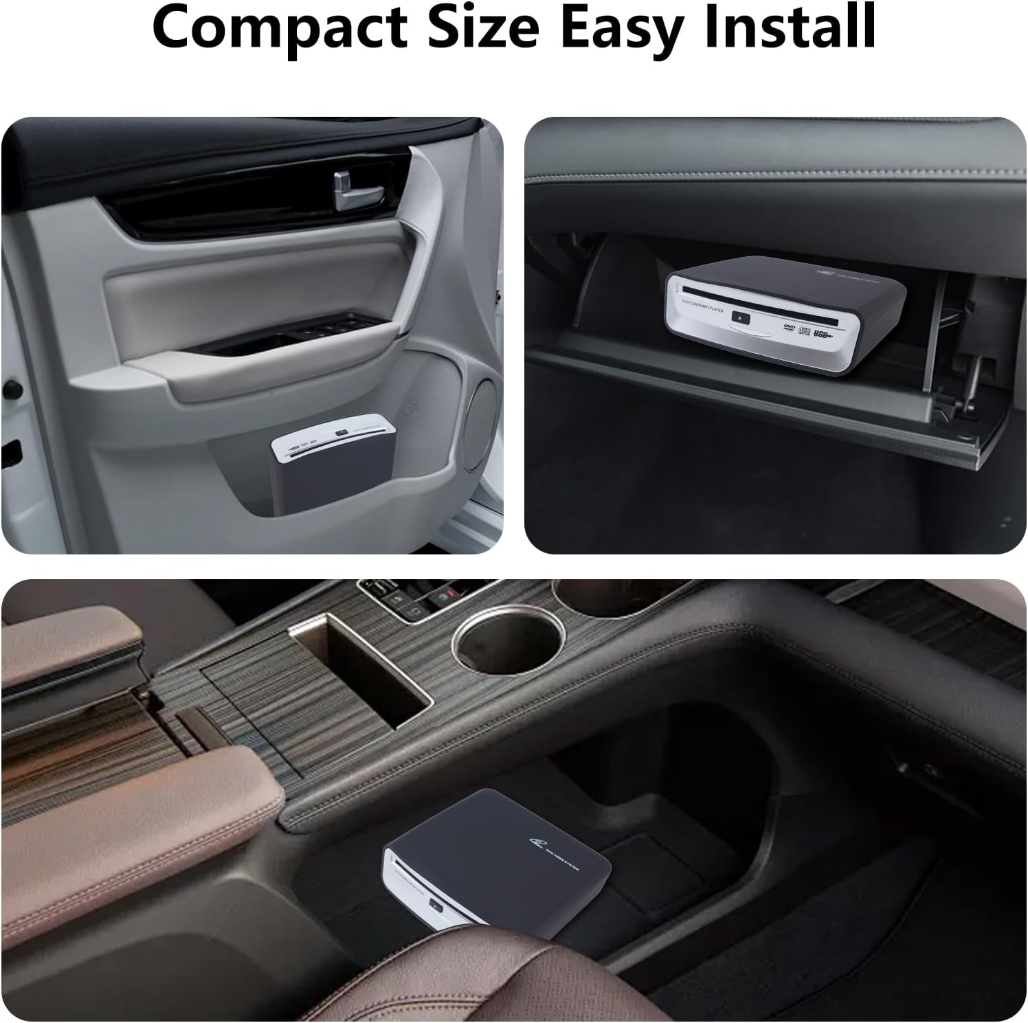 USB External CD Player for Car with USB Port AUX Port Portable Universal CD Player Plugs into Car Laptop Desktop TV Mac Computer - Plug and Play