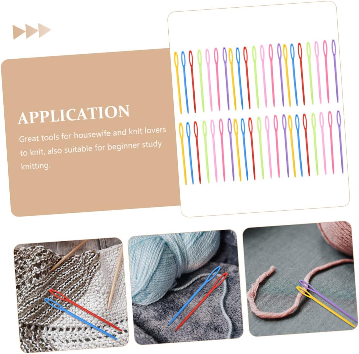 FONDOTIN 1000pcs Yarn Needles Plastic for Knitting Crafts for Beginners Experienced Versatile Sewing Needles for Hand Sewing Yarn Weaving