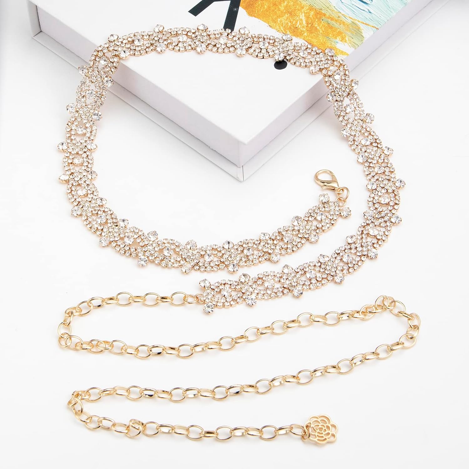 Rhinestone Belt Sliver Sparkly Crystal Dimonad Belt for Women Dresses Wedding Dress Bridal Belt - Image 5