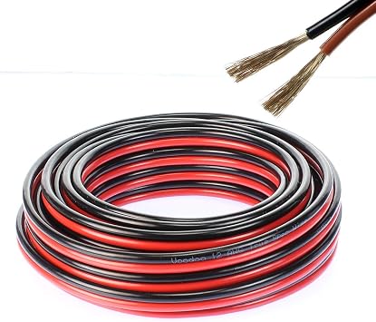 Voodoo 12 Gauge 50 FT RED Black Zip Wire AWG Cable Power Ground-Stranded Copper Car