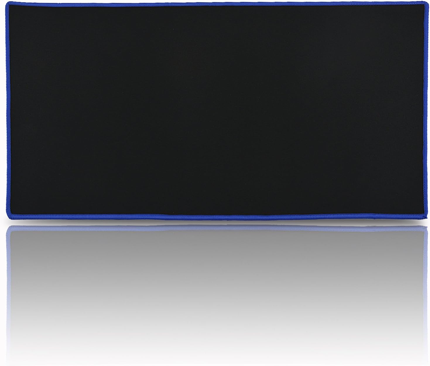 NuMo Rancco® Extended Gaming Mouse Pad Large Keyboard Mat, Stitched Edges Non-Slip Rubber Base/Anti-Fray Smooth Surface Treated Textured Weave for Office, Home, Gaming(23.8 * 11.8 * 0.12", Blue Edge)