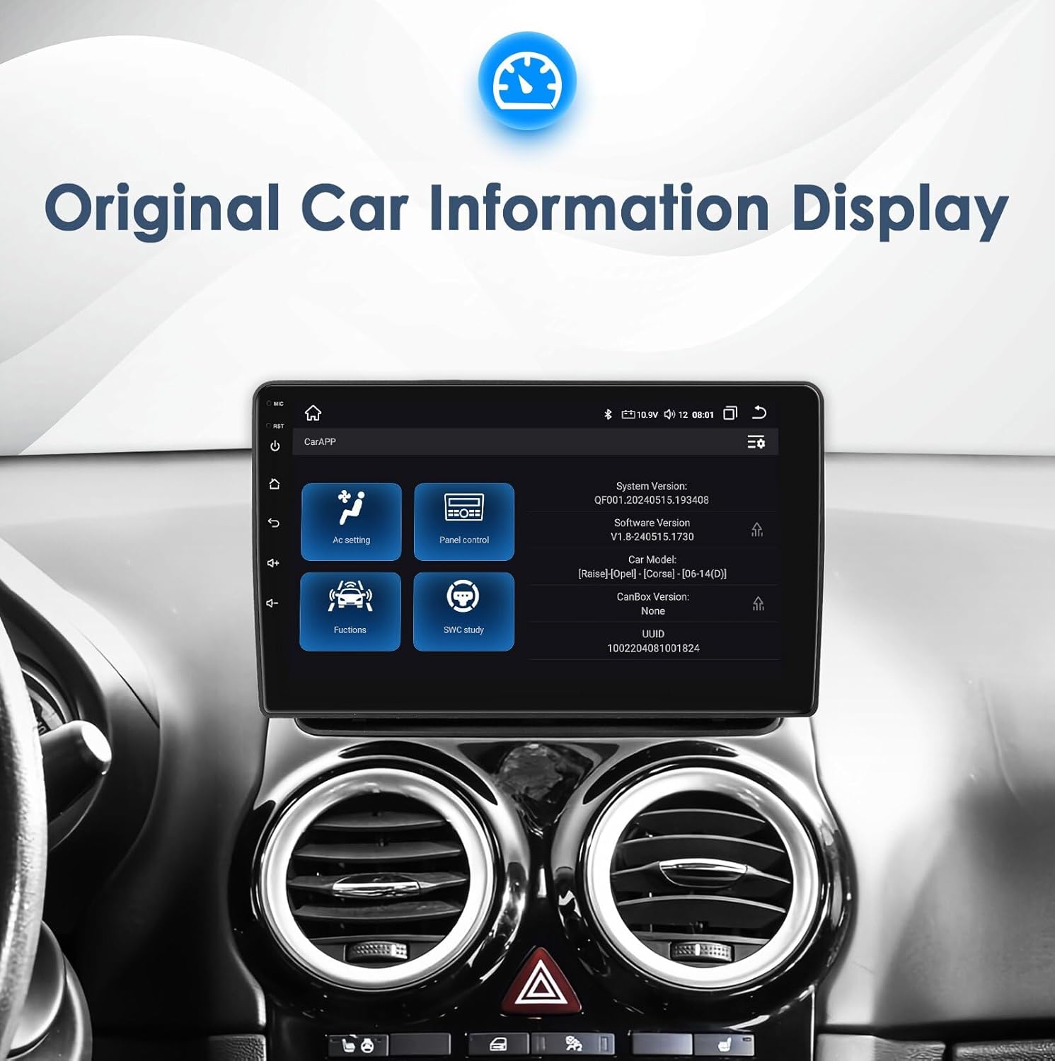 Picture-in-Picture mode on car radio displaying video