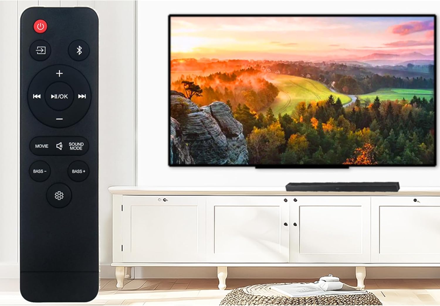 Replacement Remote Control Applicable for ONN Soundbar 100043839 Sound Bar Speaker System