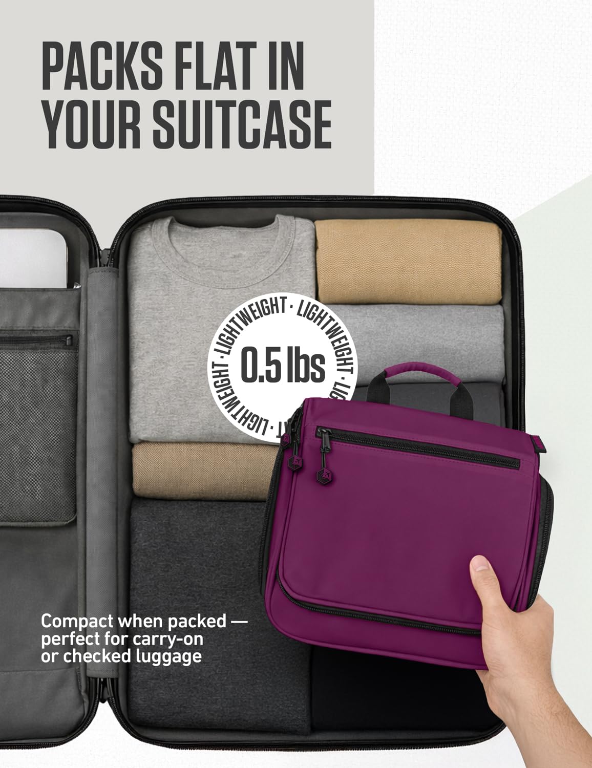VENTURE 4TH - Neceser de viaje colgante para hombres y mujeres, 18 compartimentos, Azul marino, Minimalista