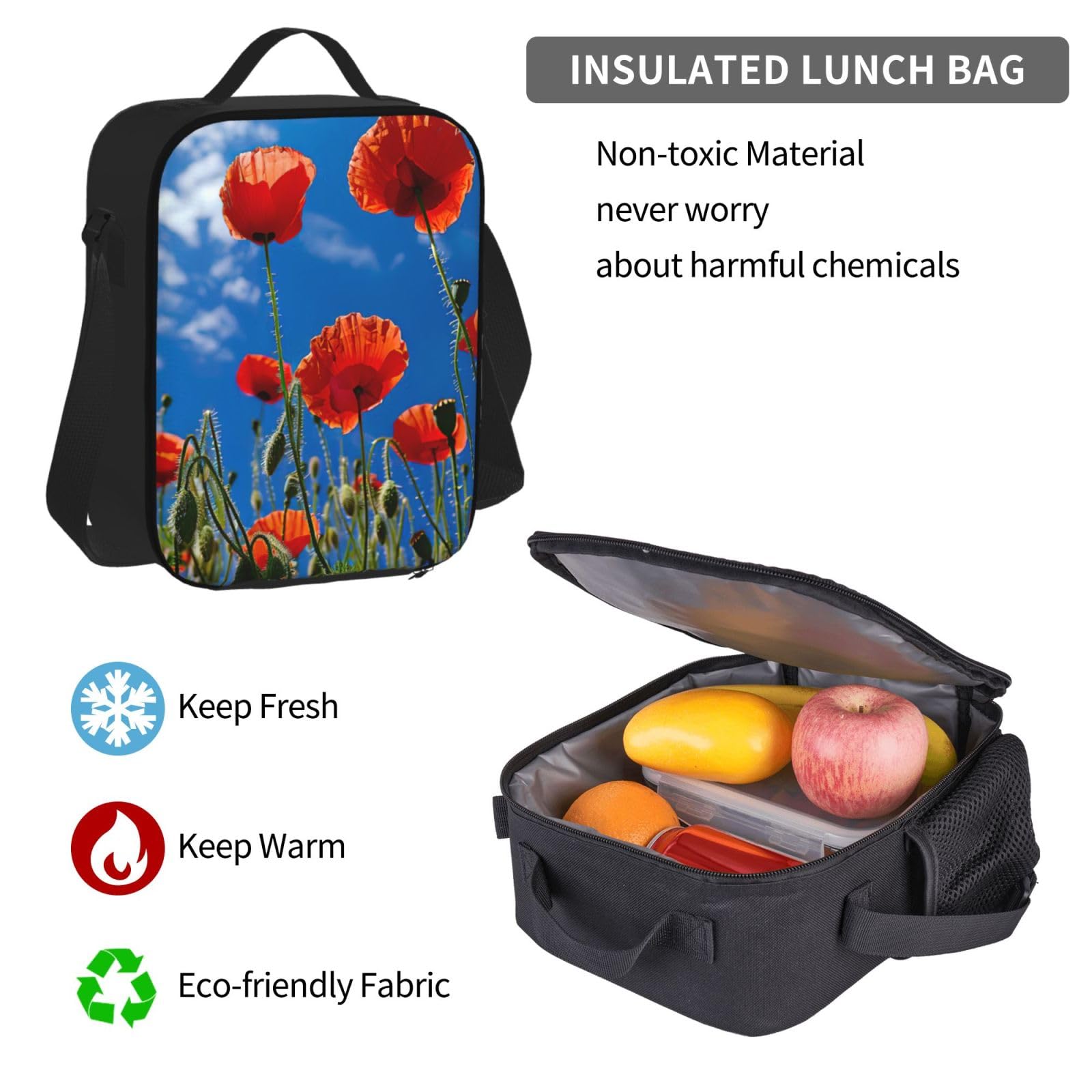 Zaino, borsa portapranzo, astuccio, set da 3 pezzi, per lavoro e