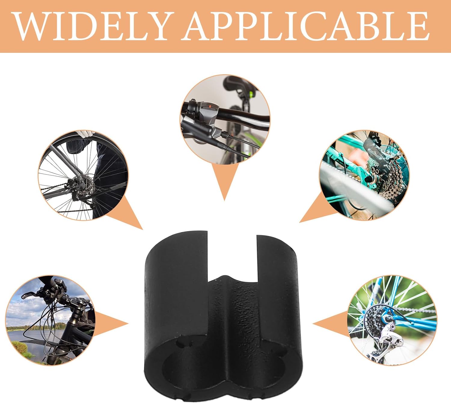 8PCS Bike Road Bicycle Cable Clamps: C-Clips Housing Hose Guide for Brake Derailleur Shifter - Hold 4/5mm Brake Cable, Derailleur Line, Shift Hose Housing