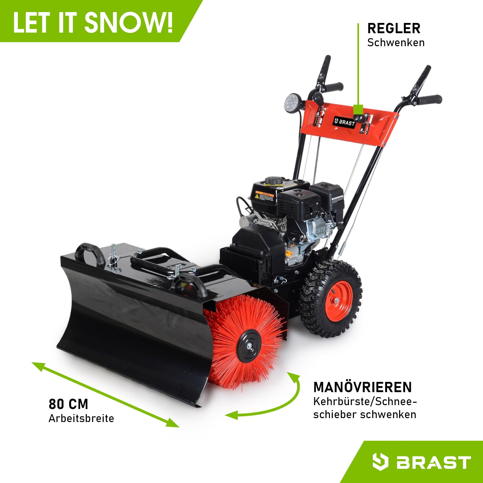 Produktbild von BRAST Kehrmaschine Benzin | Kehrbürste Laubsammler | 4,8kW(6,5PS