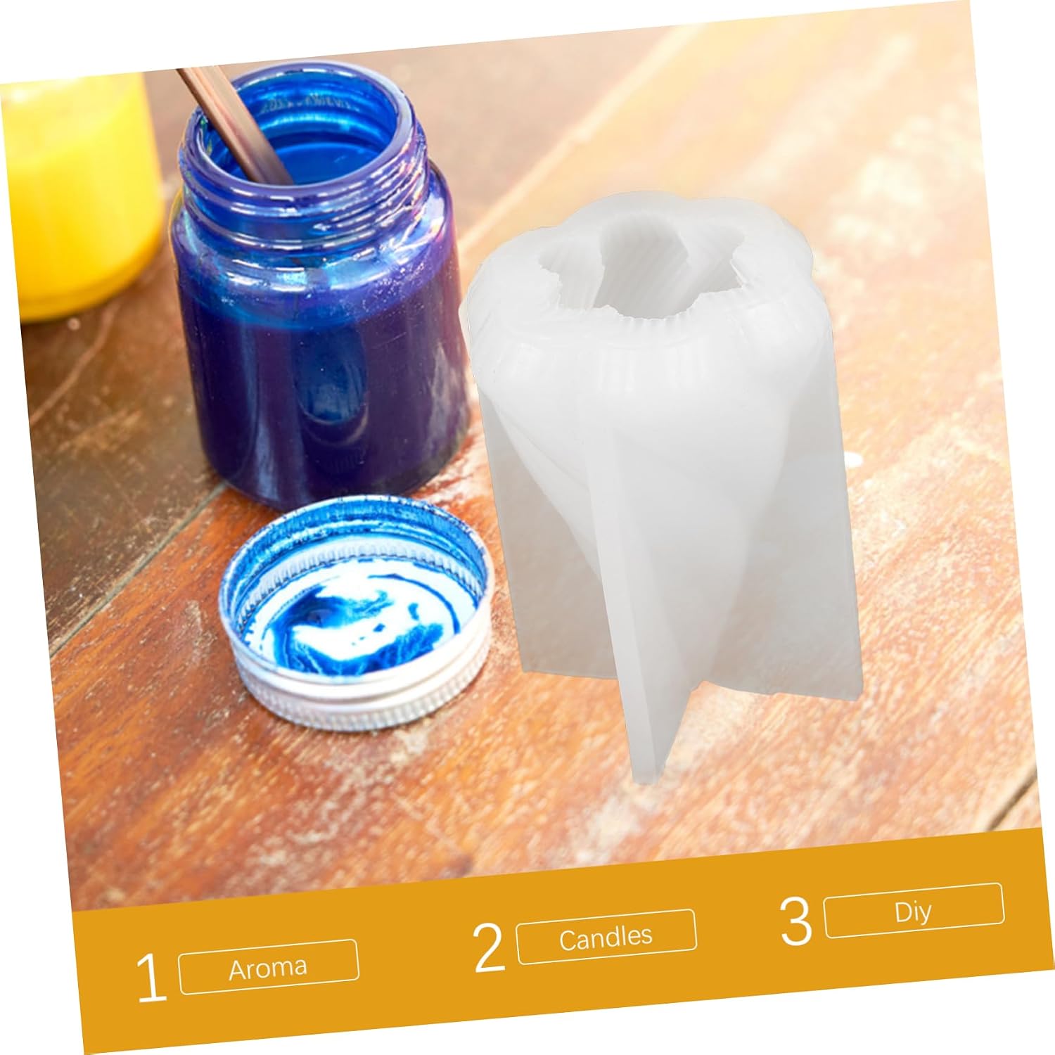 Silicone Candle Mold for Crafts Triangle Cone Shape Epoxy Resin Molds for Unique Candle Making and Home Decor for Special Occasions and Festive Decorations