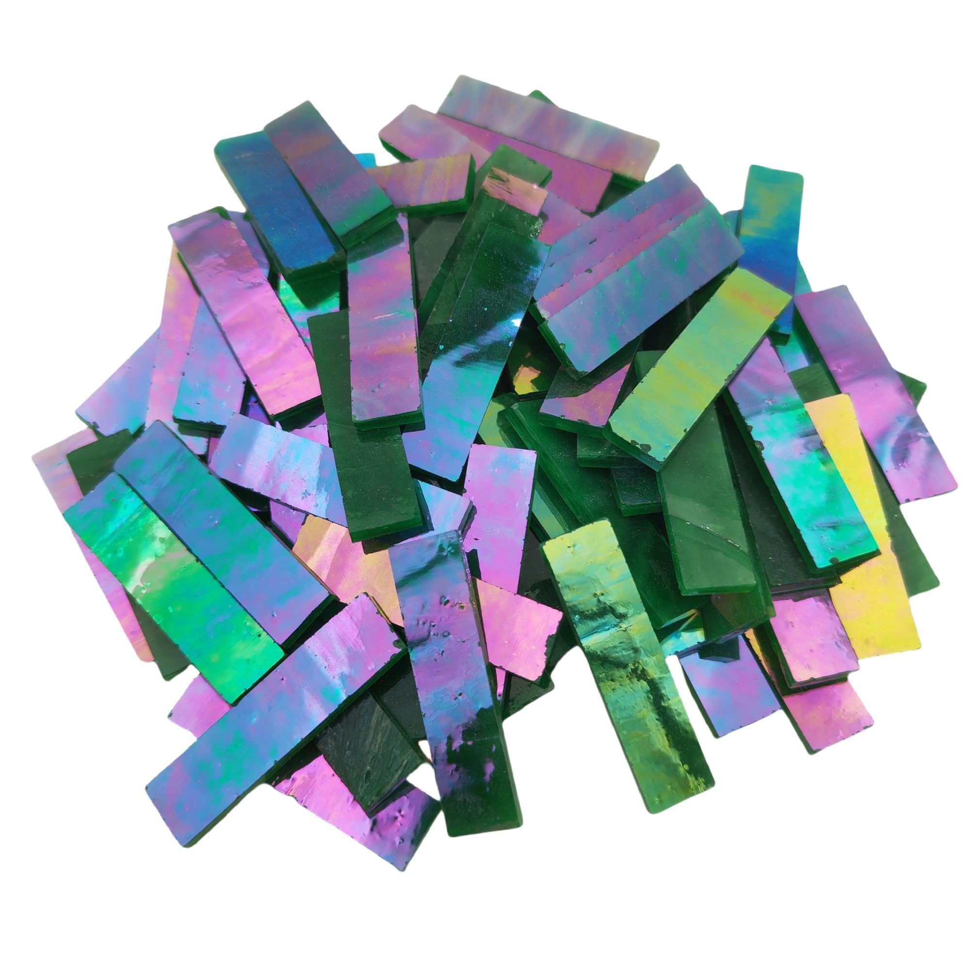 Strisce Vetro Iridescente Per Mosaico - 4x1 Cm, 200 Pezzi, Colore Blu Cielo - Foto 11