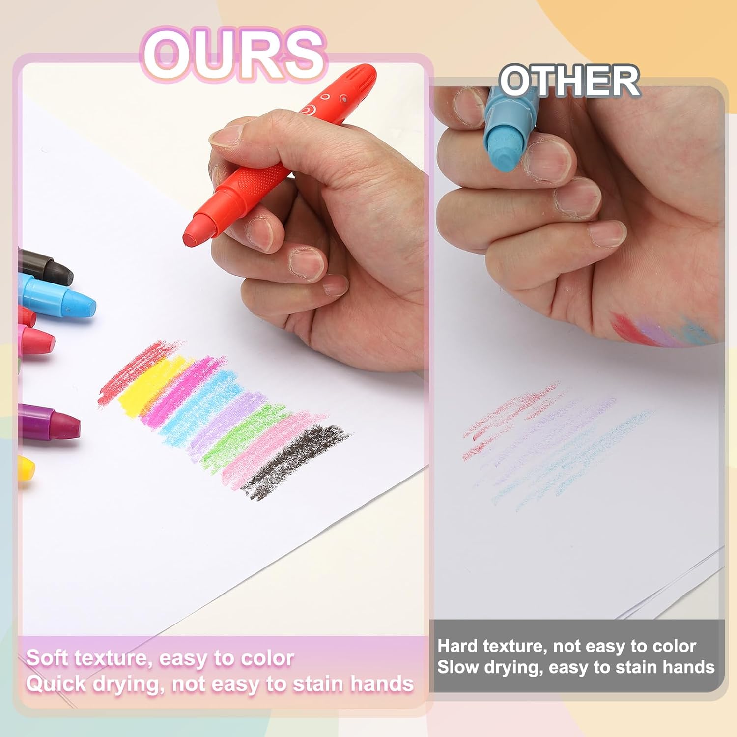 PATIKIL Watercolor Gel Crayon, 6Pcs Washable Twist Crayons for Coloring, Drawing, Painting, Azure (5.2x0.59)