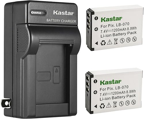 Miniatura 1 de Kastar Paquete de 2 baterías LB-070 y cargador de pared CA de repuesto para Kodak Pixpro AZ901, Kodak Pixpro AZ901 Astro Zoom, Kodak PIXPRO S1,