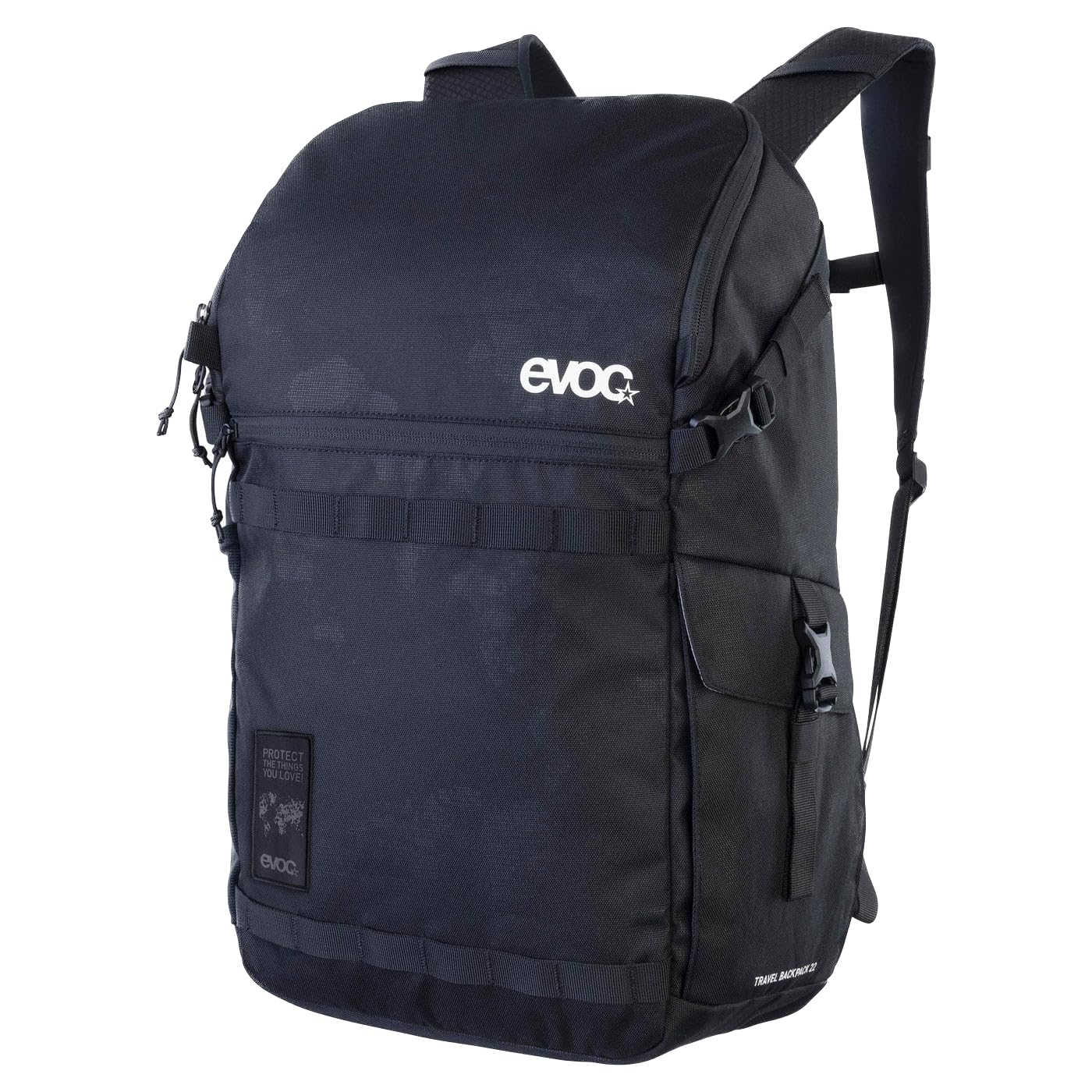 EVOC TRAVEL BACKPACK 22 Sac à dos de voyage (compartiment pour ordinateur portable avec accès latéral, bretelles ergonomiques, compartiments de rangement, poches latérales)