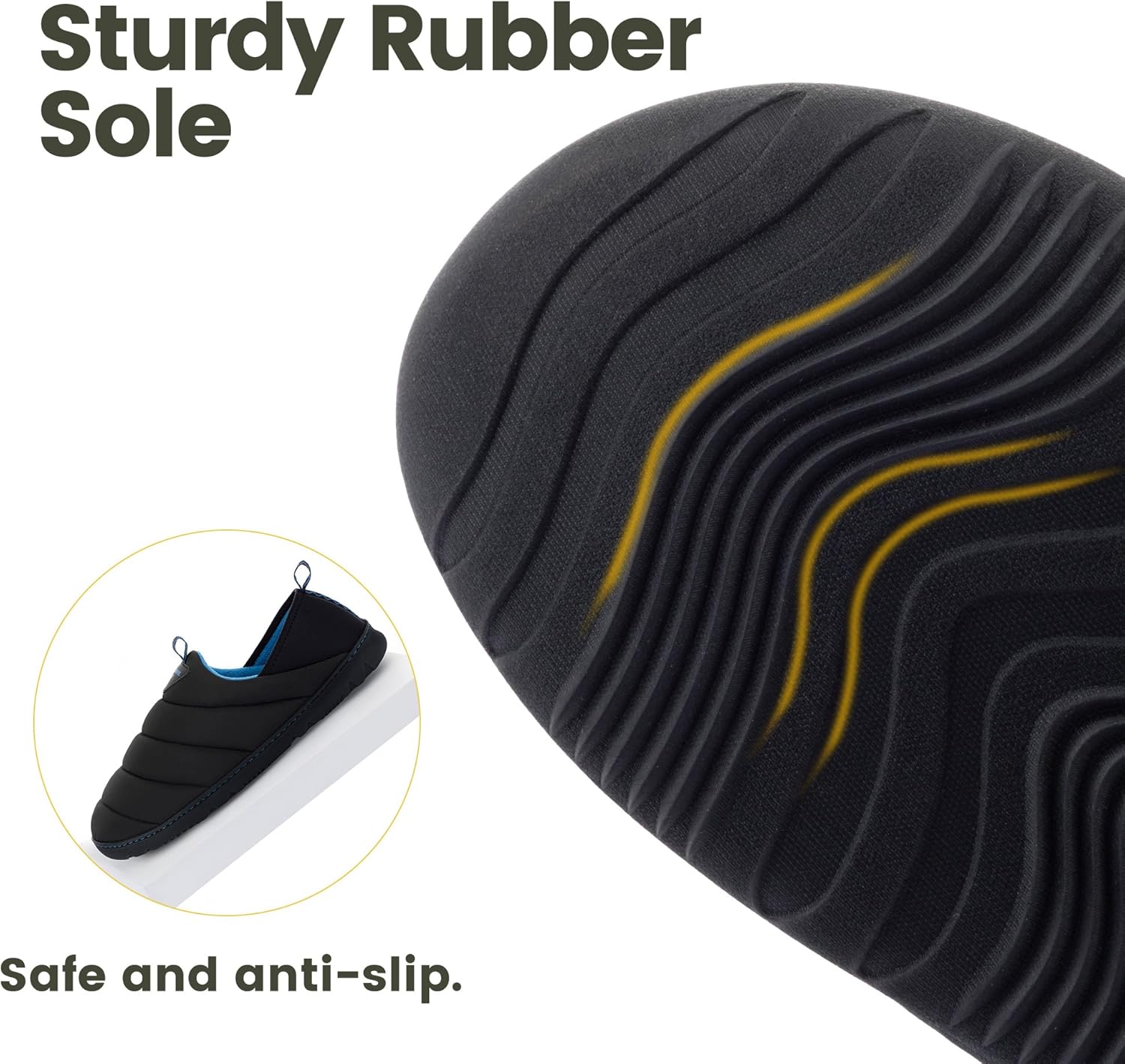 RockDove Men's Pufflite Two-Tone Quilted Loafer Slipper with Indoor/Outdoor Sole - Image 7