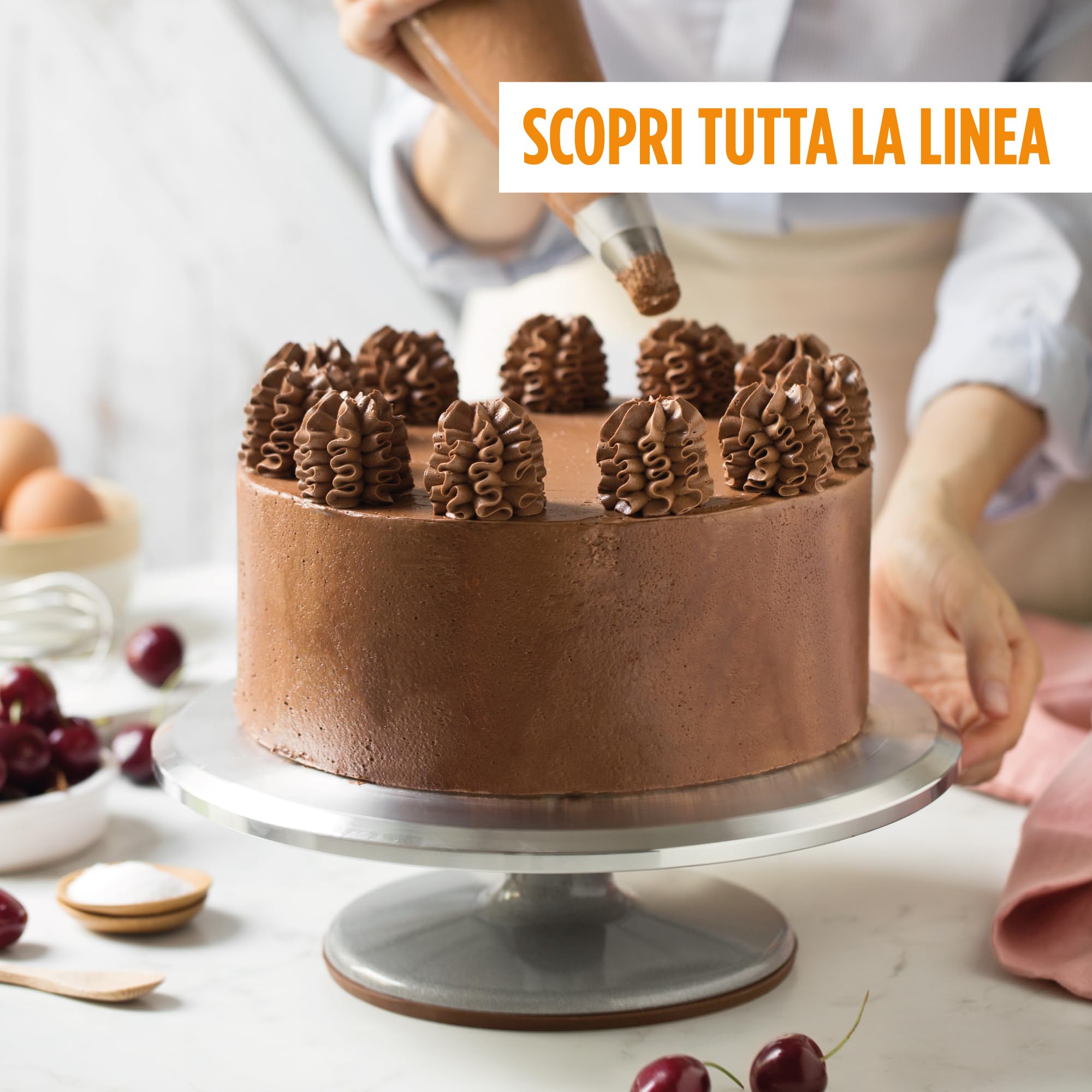 Decora, 9276005 Piatto Girevole per Torte, in Alluminio, con Base Antiscivolo, Dim. ø 31 Cm