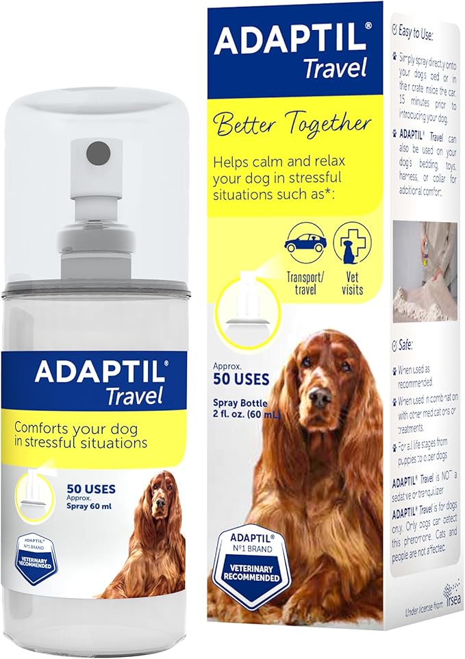 ADAPTIL Spray 60 mL Calms & Comforts Dogs During Travel, Veterinary Visits and Stressful