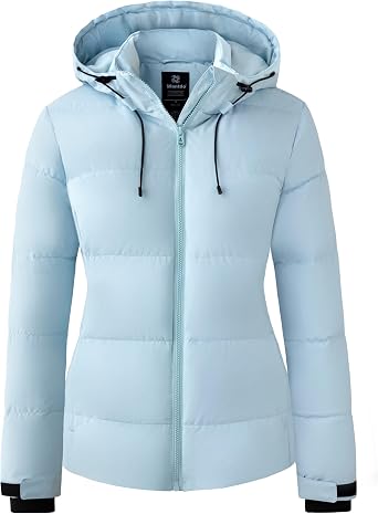 wantdo Womens Recycled Winter Coat Waterproof Puffer Jackets With Hood