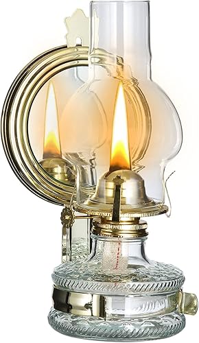 Lámpara de queroseno de pared grande, lámpara de aceite de vidrio transparente, farol de cámara rústica, lámparas de aceite para uso en interiores,