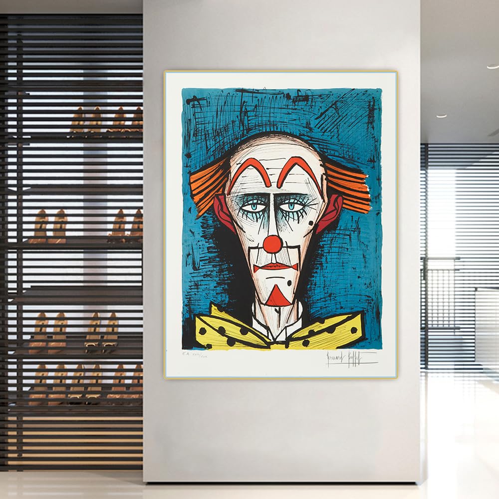Amazon.co.jp: Bernard Buffetポスターと版画《ピエロの青い背景