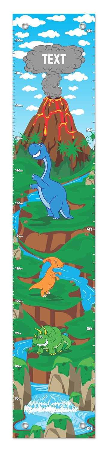 Custom Text Kid Room Decor Kid Growth Chart Dinosaur Themed Gifts for Kids Personalized Growth Chart