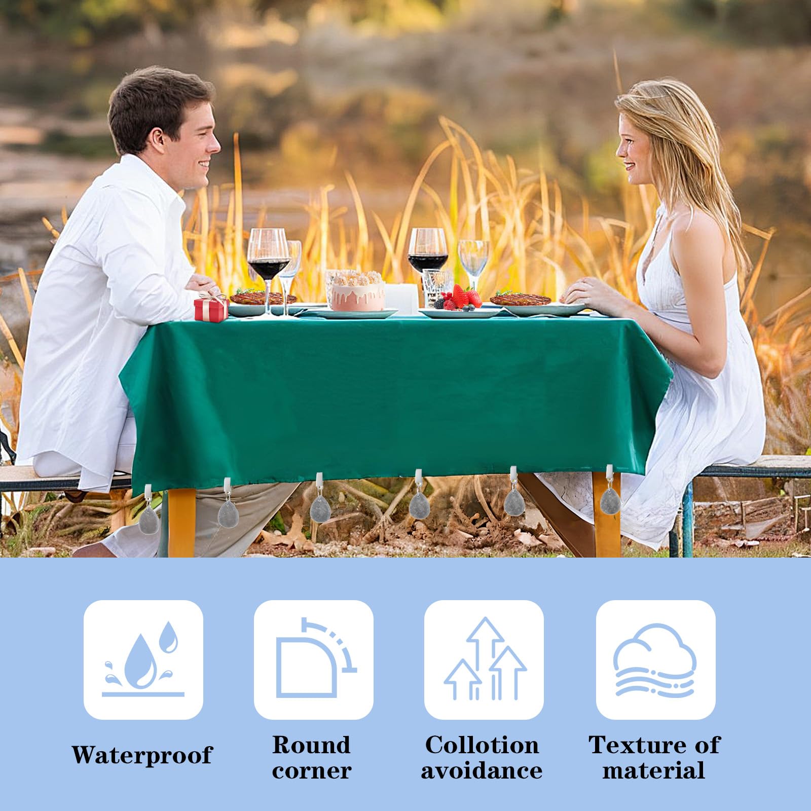 Poids de Nappe en Marbre Naturel, Pince Poid Table Exterieur, Lot de 10 Forme Larme Grise pour Mariage Camping