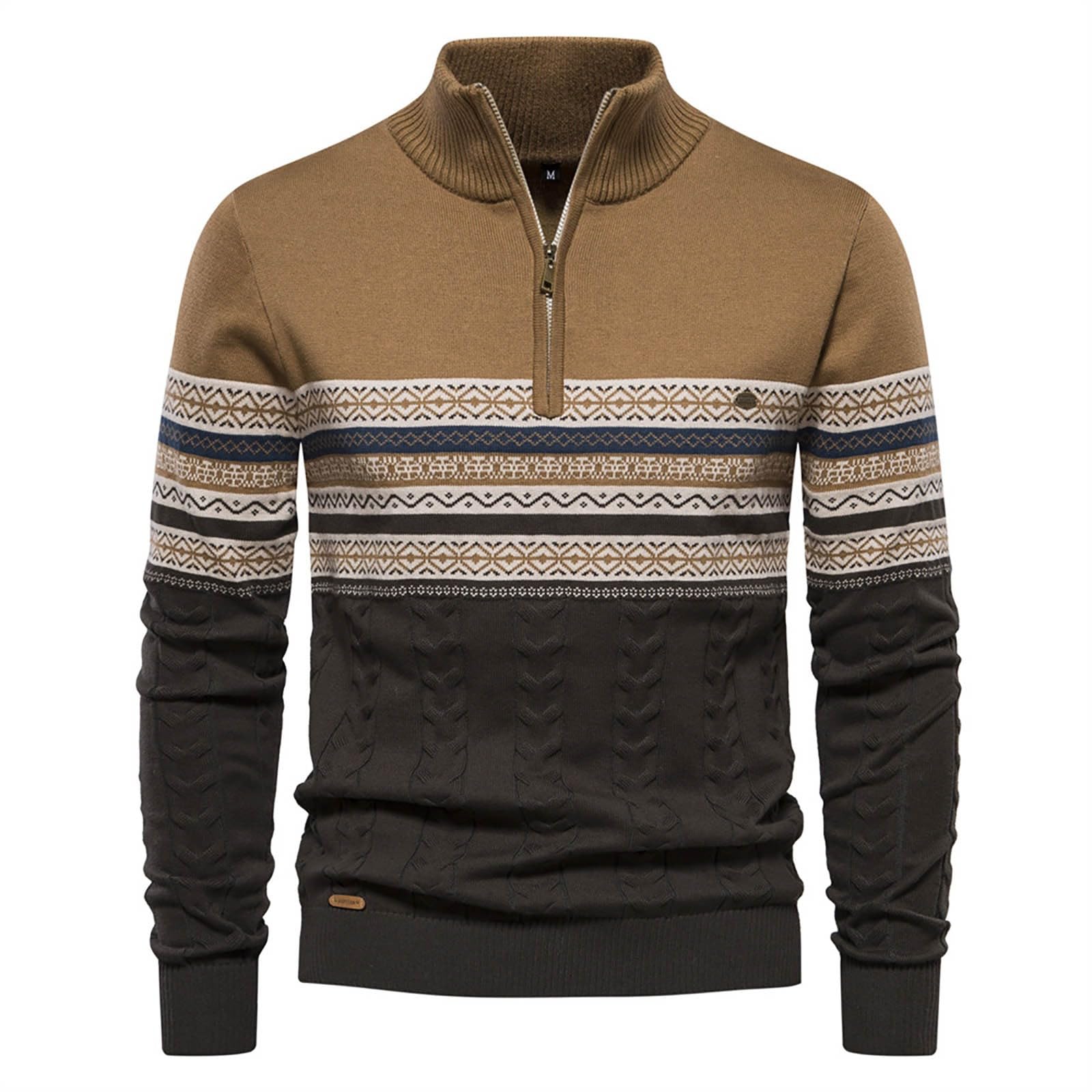 Jersey Hombre Cuello Alto Cremallera, Jersey Punto Hombre, Con Cuello Redondo Cremallera Cuarto Slim Fit Pullover Jersey Cálido Y Ligero Manga Larga Jerseys Sólidos Clásico Otoño Invierno Tops