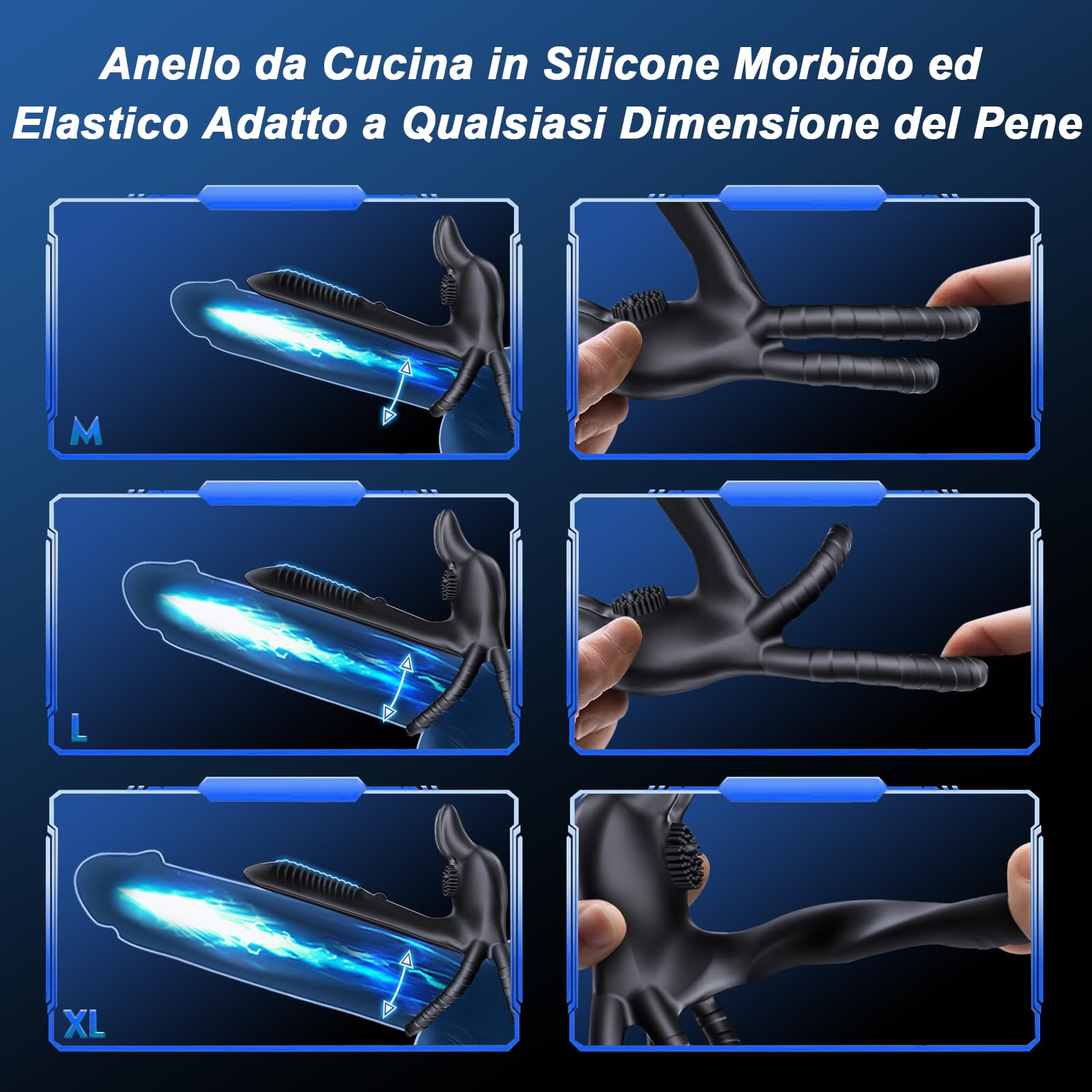 Anello Vibrante per Lei e Lui Sex Toys,4 in 1 Doppio Anello per Pene da Uomo Sexytoysys Uomo Coppia 10Modalità Vibratore con Telecomando Stimolatore per Clitoride Cockring Vibratori Anelli Pene Uomini
