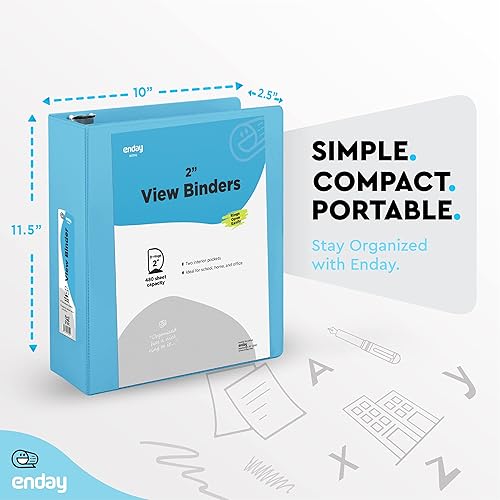 Vista 85 de Carpeta de 3 anillos de 1 pulgada, cubierta transparente de 1 pulgada con 2 bolsillos interiores, carpetas de anillos redondos de colores, en gris