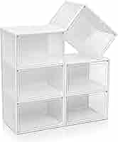 Amazon.com: 6 Pack Clear Shoe Boxes Stackable,Large Shoe