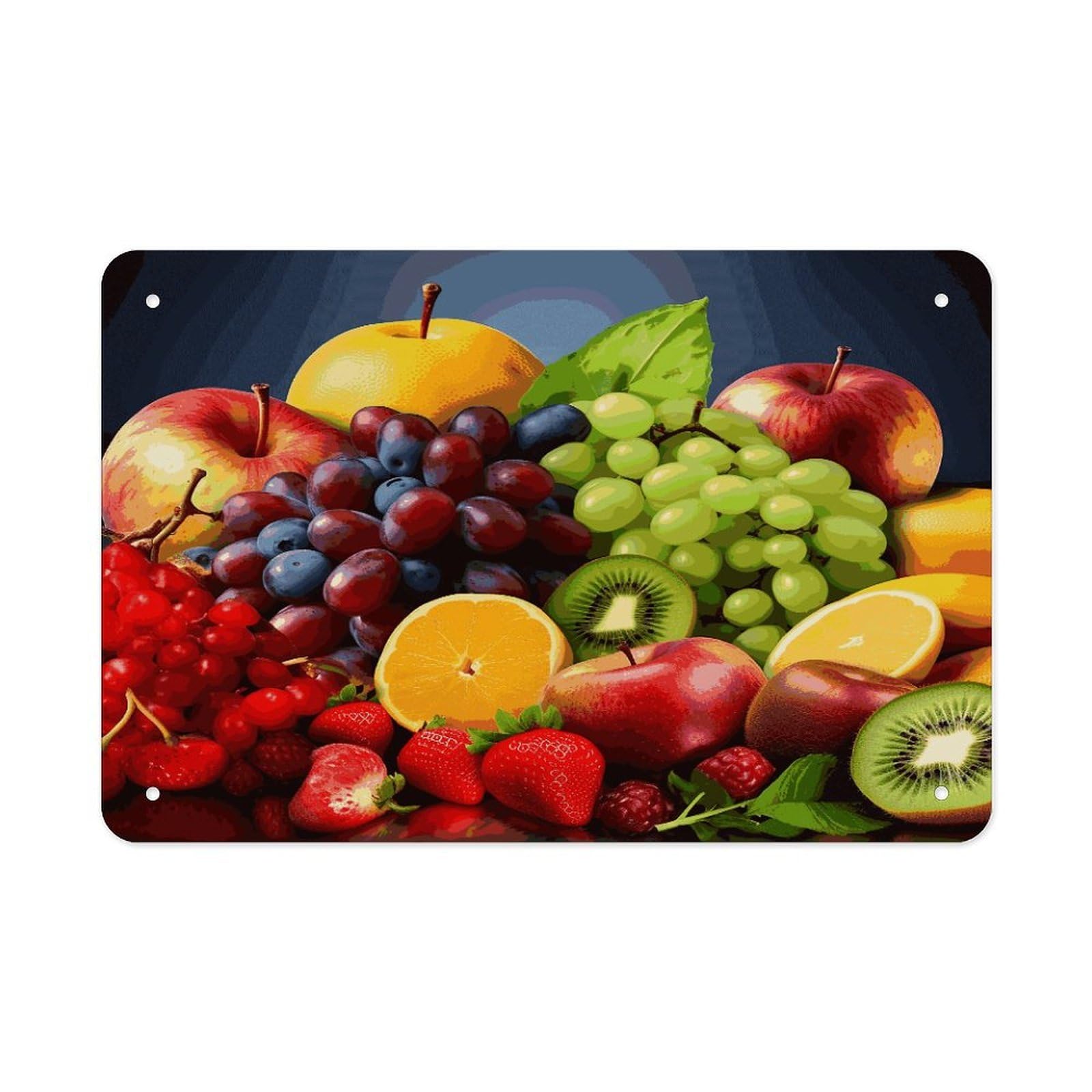 Fekiloot Style Fruits Metal Signs Wall Art Tin Sign