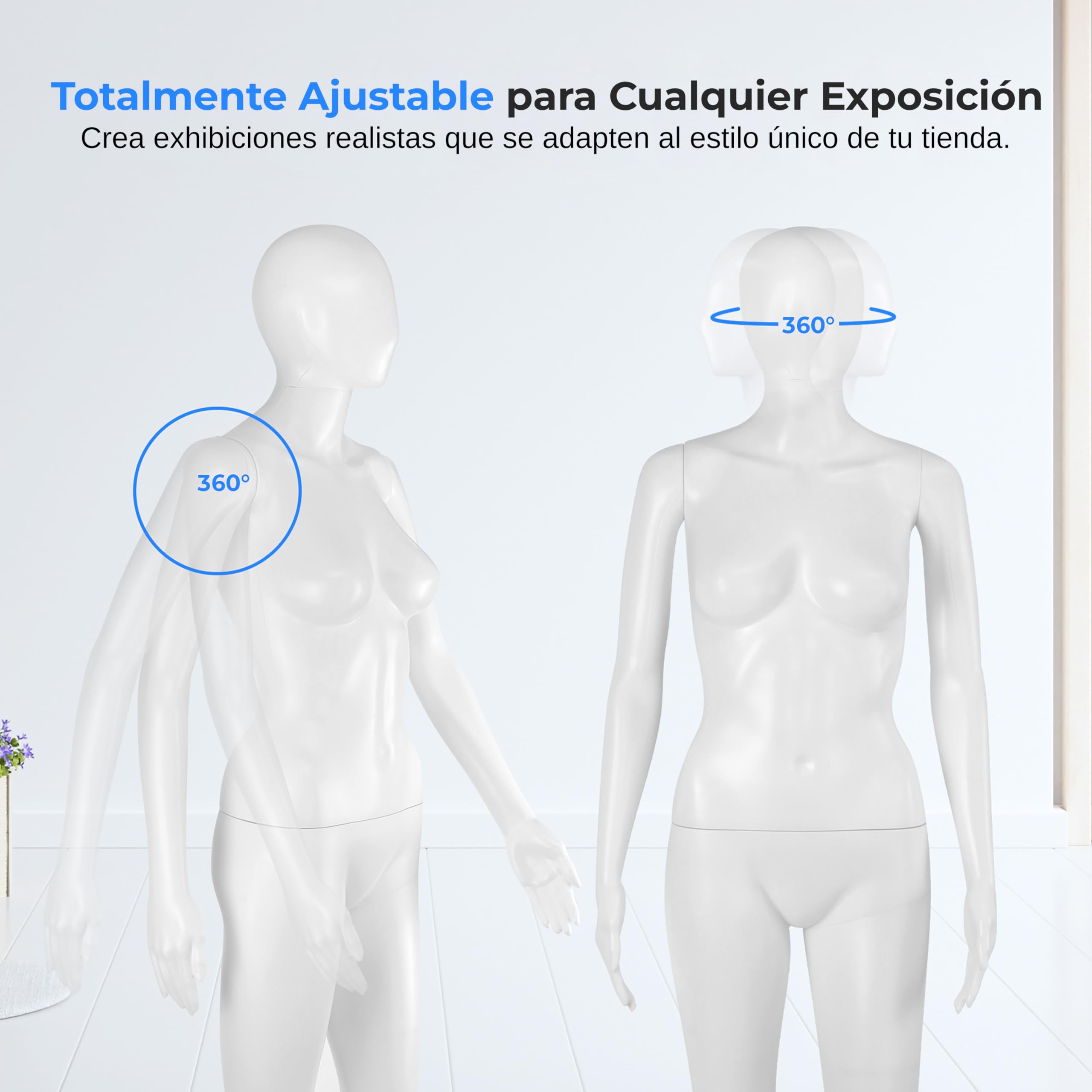 SereneLife maniquí Femenino de Cuerpo Completo, 175 cm de Altura, con Cabeza Ajustable, Extremidades Flexibles y diseño Desmontable, Tiendas de Ropa, Boutiques, Exposiciones y más