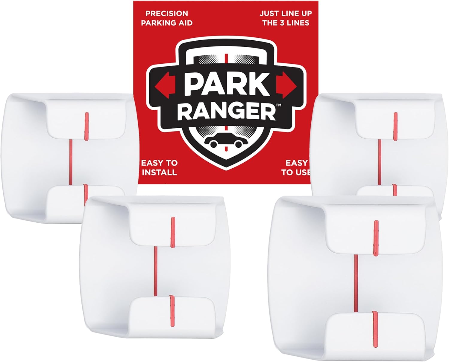 Park Ranger 1 pcs: U.S.A. Made Garage Parking Aid Bright White Amazingly Simple Perfect Assist Gadget Stop Indicator, Easy Install Stopper Peel & Stick Tape & Wall Decals 1 per Vehicle