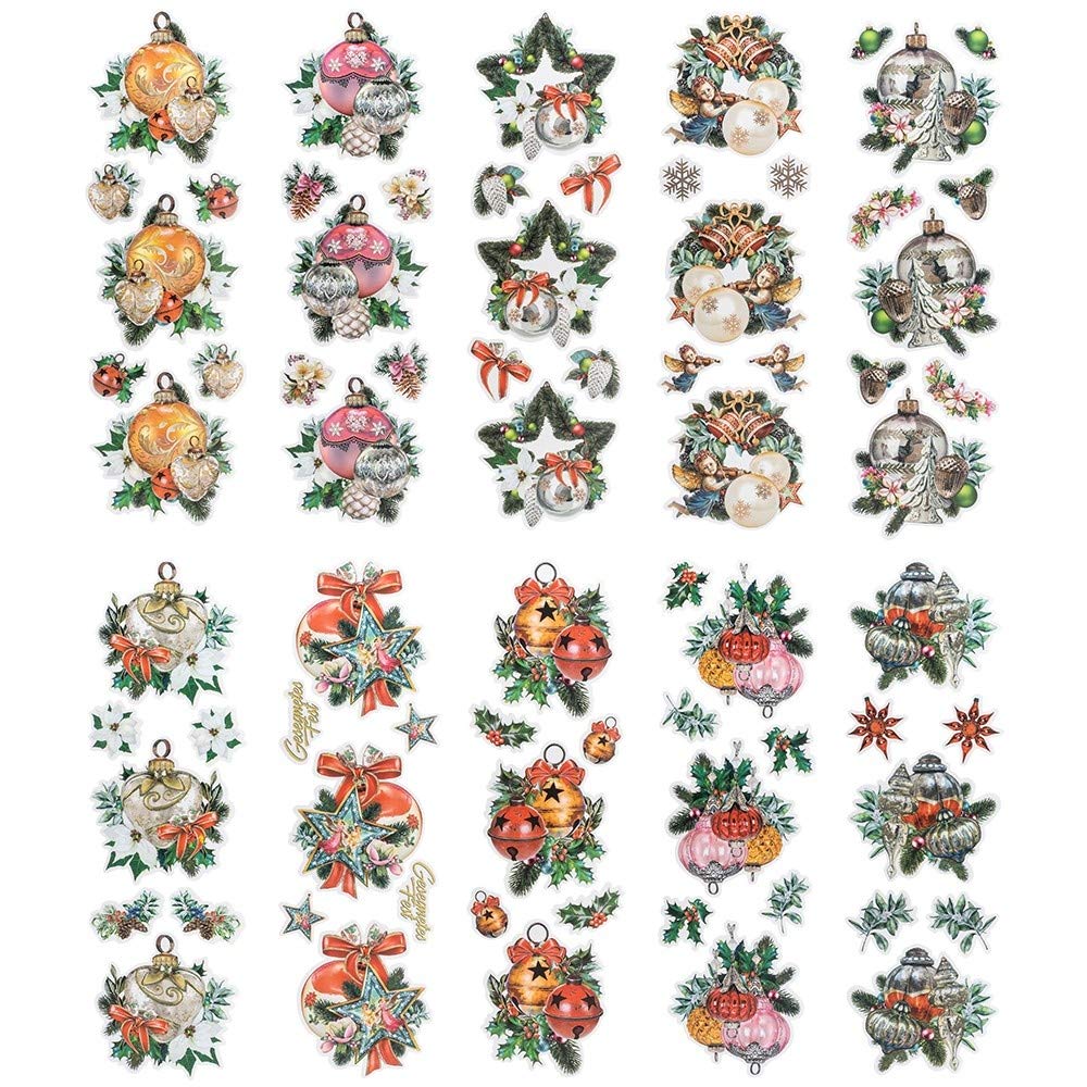 Adesivi Trasparenti Ideen Mit Herz - 10 Fogli 10x30 Cm, Motivi Natalizi Angeli E Fiori, Per Fai Da Te - 4