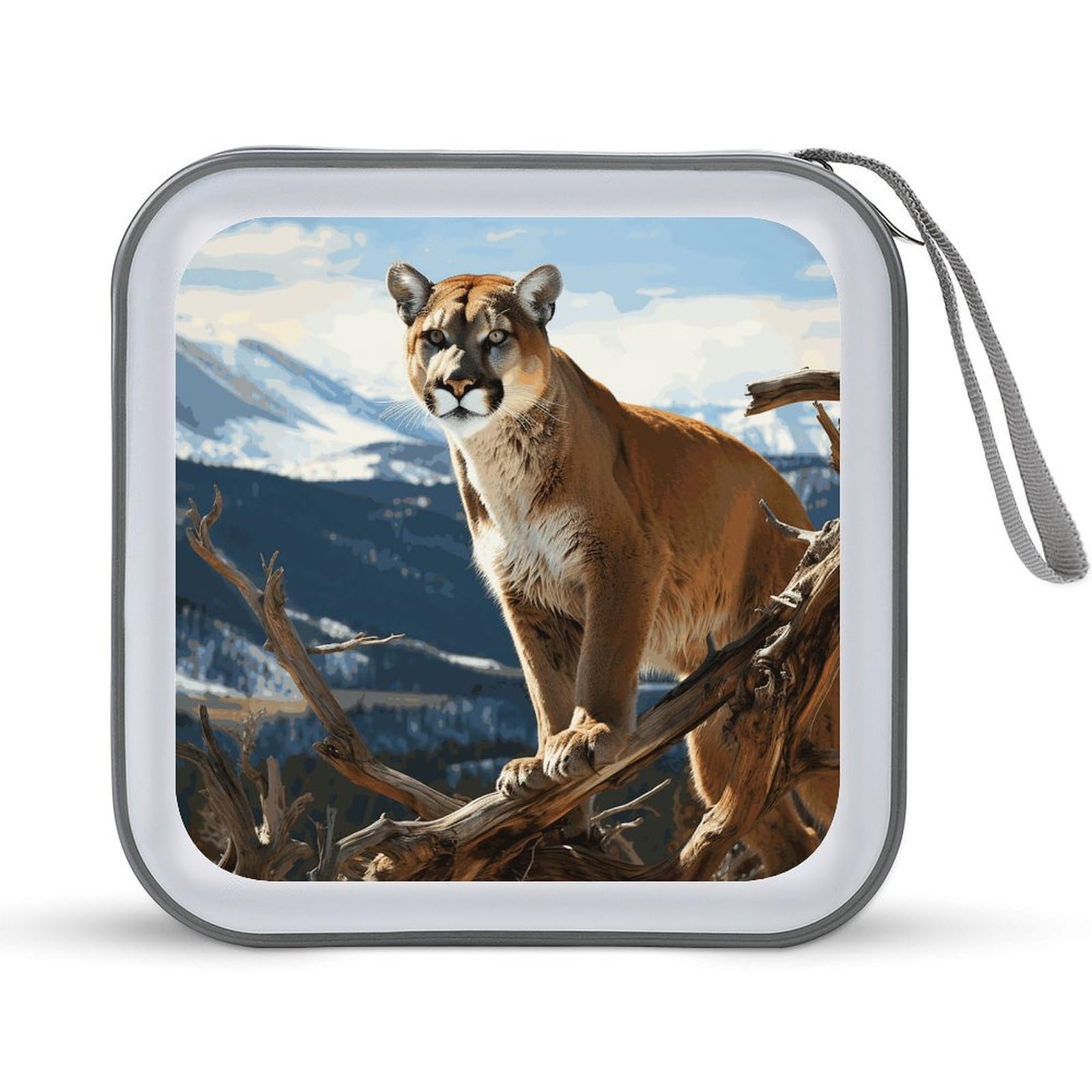 VstaDank Panther Mountain Lion DVD Protective Case, 40 Capacity Storage Organizer for Brochure, Albums, Portable Disc Portfolio, Car Disc Holder, CD and CD