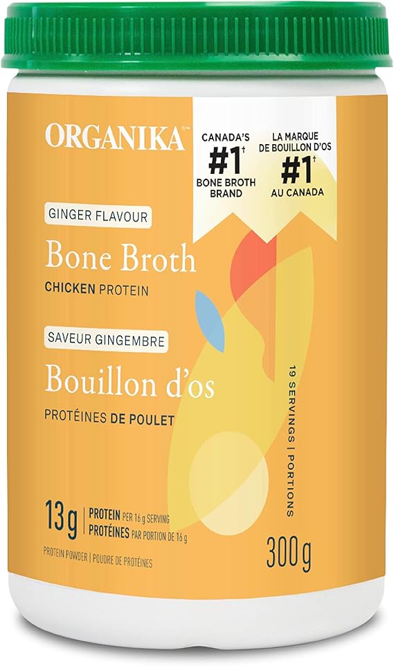 Organika Bouillon d'os de poulet en poudre avec gingembre Gamme libre
