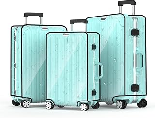 3 Pieces Clear Luggage Cover Protectors, 0.4mm Thicken PVC Suitcase Covers for Luggage, 20"+24"+28" Waterproof Dustproof Anti-scratch Travel Luggage Sleeve for TSA Approved