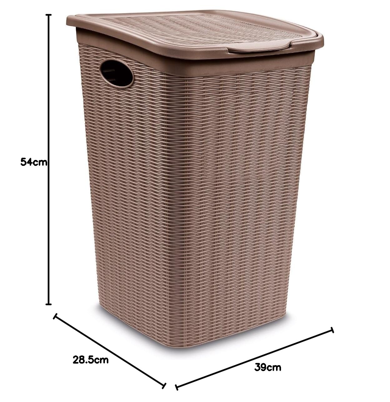 Stefanplast Elegance Wäschekorb, Beige, 28.5 x 39 x 54 cm