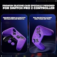Vista 5 de PlayVital Funda de silicona para Nintendo Switch 2 Pro Controller - Funda protectora de agarre antideslizante 3D para Switch 2 Pro con tapa de botón