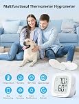 GoveeLife WiFi Thermometer Hygrometer H5103, Indoor Bluetooth Temperature Humidity Sensor with Electronic Ink Display, App Notification Alert, Free Data Storage Export, Digital Remote Monitor for Bedroom