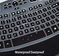 Vista 4 de CaseBuy Funda para teclado compatible con Logitech K350 MK550 MK570, accesorios de teclado inalámbrico Wave K350 MK550, protector de silicona