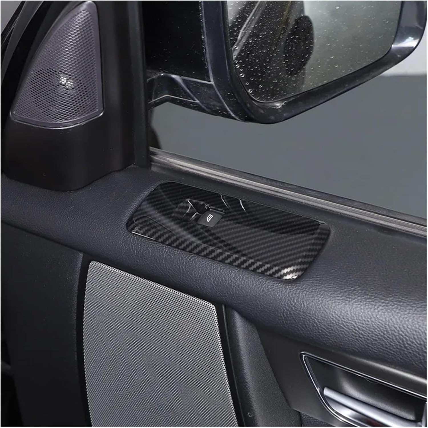 Compatible with Land Rover Discovery 4 LR4 2010-16 Window Lift Switch Button Control Panel Frame Cover Trim for Range Rover Sport 2010-2013(Carbon Fibre)