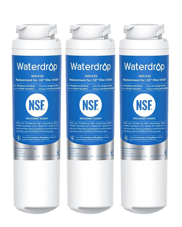 Waterdrop MSWF Refrigerator Water Filter, 3 Pack by Waterdrop - Used condition - CA$35.14