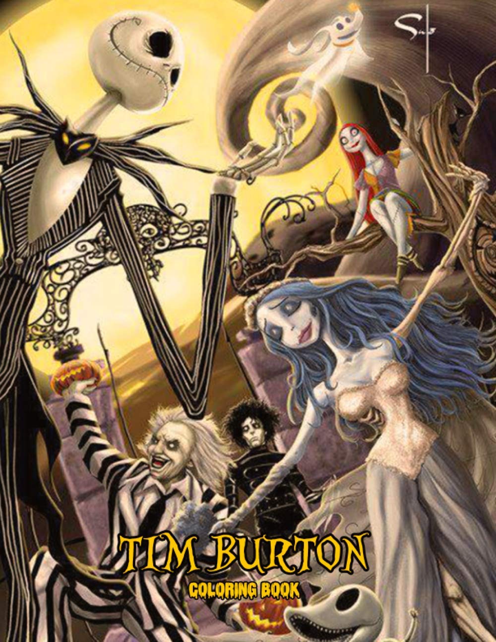 Tim Burton Coloring Book: Adorable And Wonderful Illustrations Inside Tim Burton Coloring Book With Lovely Designs.