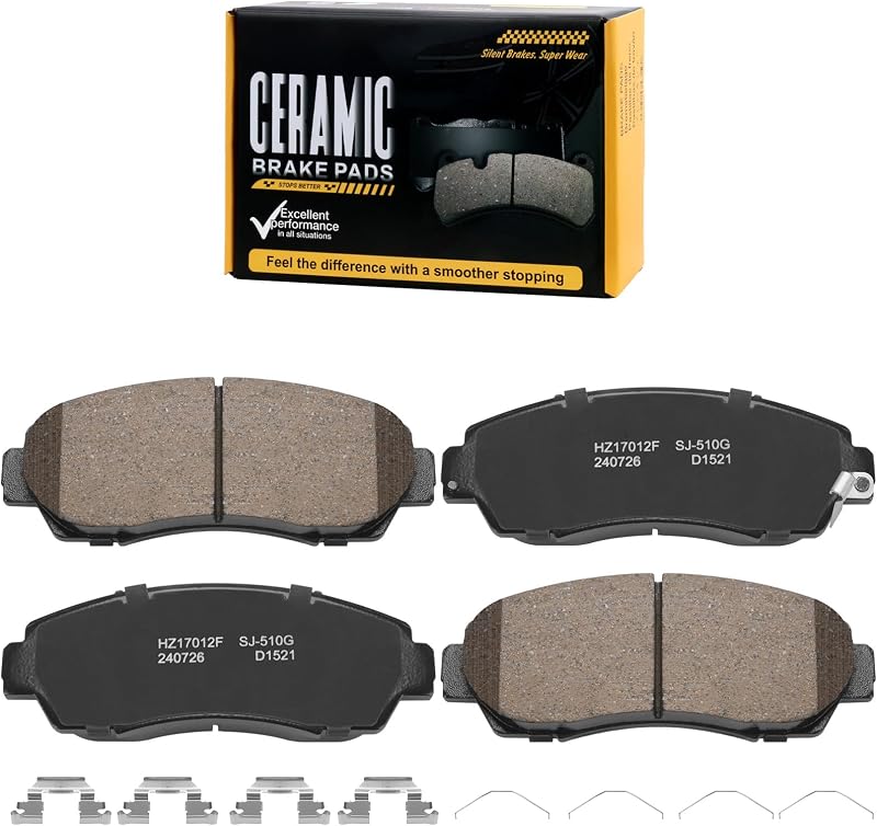 Pastilhas de freio dianteiras cerâmicas D1521 SUPLABEL para Honda CR-V, Crosstour, Passport, Odyssey, Acura TLX e Subaru Legacy – Jogo para 1 eixo