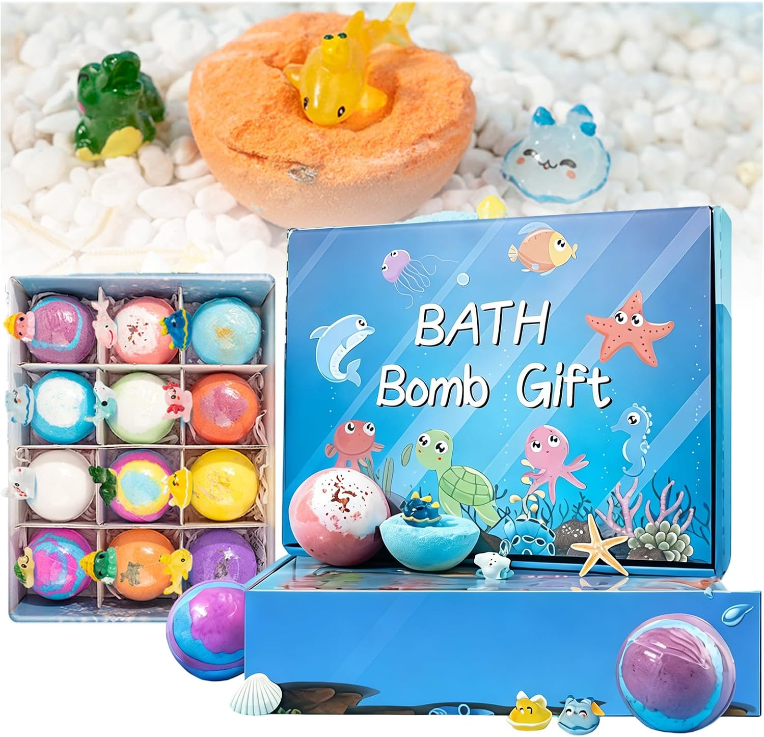 Hatching Egg Bath Bomb, Bath Bomb Gift for Kids, Mega Bubbles & Surprise Toy Inside, Easter Basket Stuffer for Girls Boys (1 Pc)