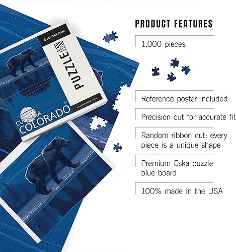 Miniatura 3 de Cuchara, Colorado, Bear in Moonlight (1000 Piece Puzzle, Challenging Jigsaw Puzzle for Adults, Made in USA)