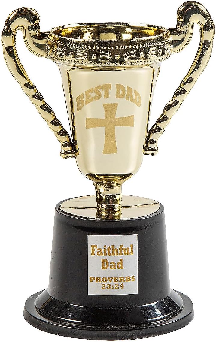 Fun Express Religious Father's Day Mini Trophies - 12 Pieces