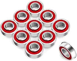 XIKE 10 Peças de Rolamentos de Esferas Flangeados Id 5/8" X Od 1-3/8", Aplicável para Cortador de Grama, Carrinhos de Mão, Windwill, Carroça, Carrinhos E Caminhões de Mão Substituição de Rodas
