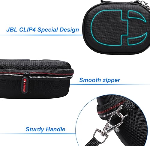 Miniatura 4 de XANAD Funda rígida para altavoz Bluetooth portátil JBL Clip 4 o Clip 5, bolsa de transporte protectora de viaje